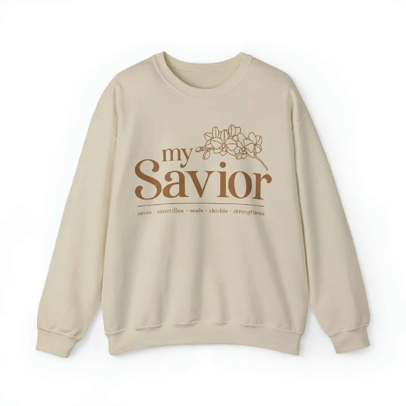 Trendy hoodie with a futuristic design for bold fashion -My Savior Christian Women Sweatshirt