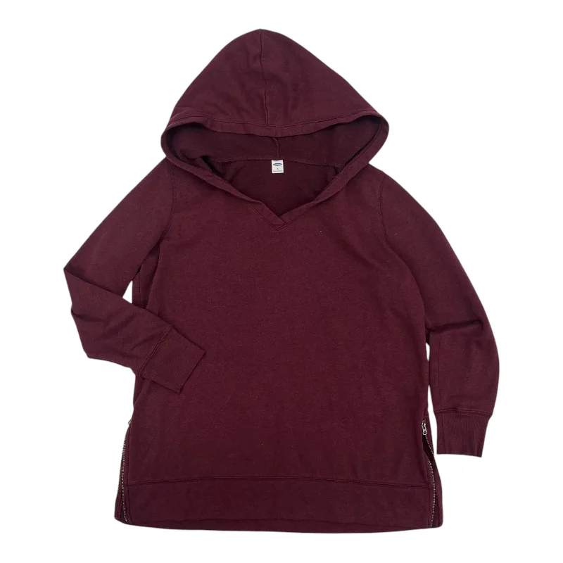 Comfy sweatshirt for a sporty casual look -Sweatshirt Hoodie By Old Navy In Maroon, Size:M