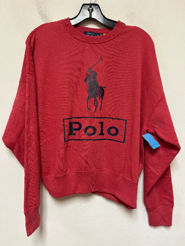 Casual sweatshirt for lounging at home -Sweatshirt Crewneck By Polo Ralph Lauren In Coral, Size: Xs