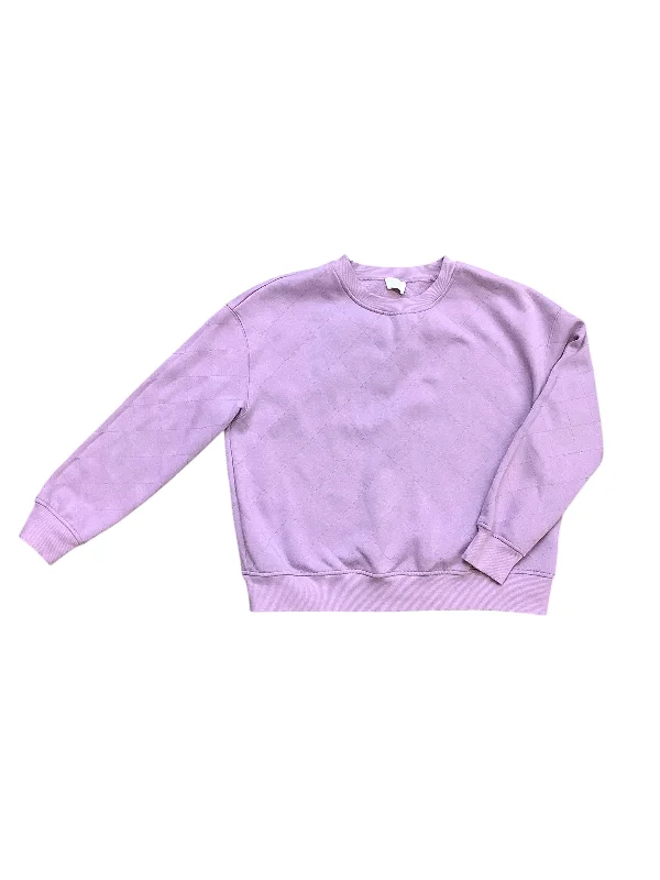 Warm sweatshirt for layering in winter -Sweatshirt Crewneck By Fate In Purple, Size: S