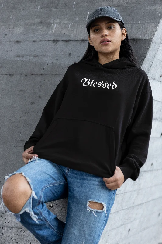 Cozy hoodie for layering with scarves -Blessed Hoodie