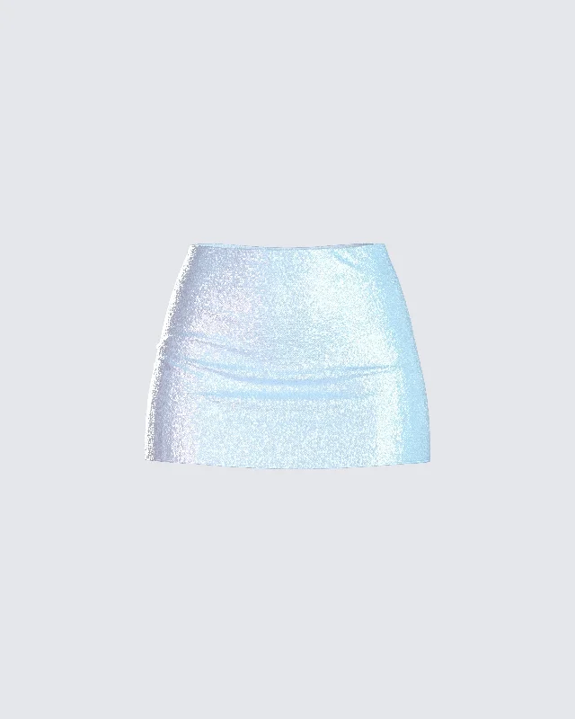 Skirts with drawstring waist for a comfortable fit -Courtney Blue Sequin Mini Skirt