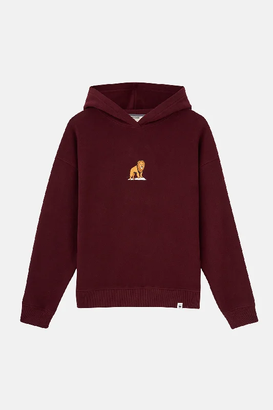 Hoodie with a unique cut for standout style -Aslan SuperSoft Hoodie - Bordo