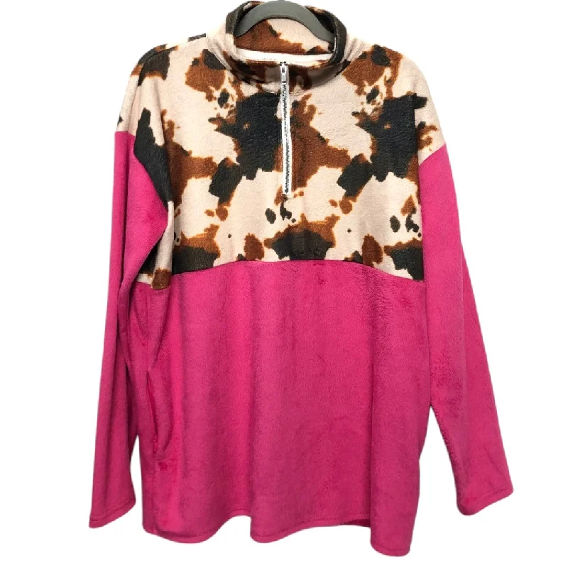 Warm sweatshirt for outdoor walks -Sweatshirt Collar By Clothes Mentor In Pink, Size: M