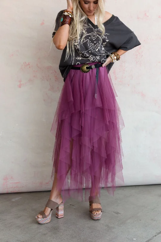 Skirts for professional attire -Boho Ballerina Skirt - Mauve