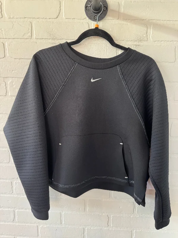 Relaxed sweatshirt for chill vibes -Athletic Sweatshirt Crewneck By Nike Apparel In Black, Size: M