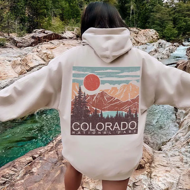 Comfortable hoodie for dressing down casually -Colorado Boho Park Hoodie