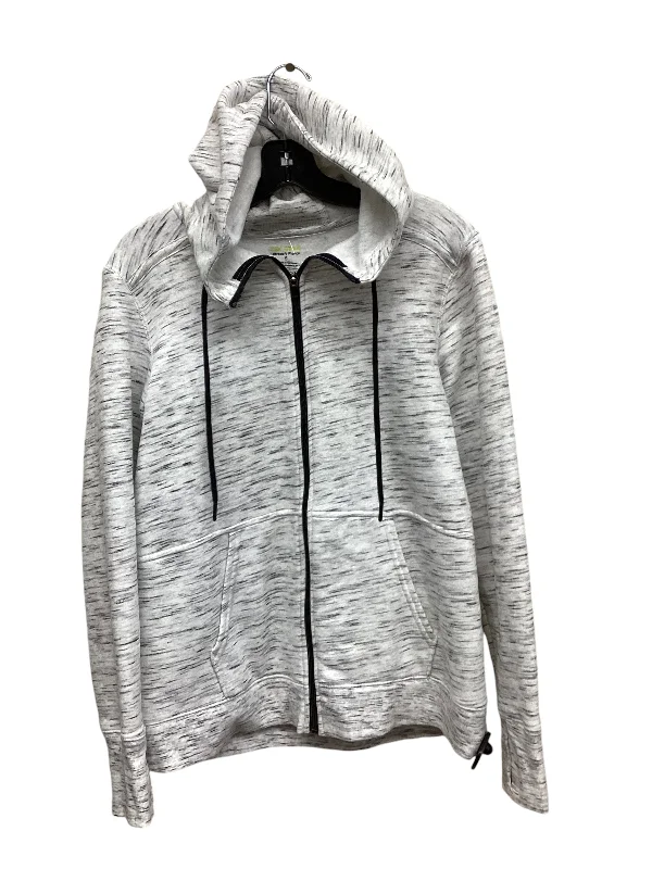 Relaxed sweatshirt with a soft feel -Sweatshirt Hoodie By Tek Gear In Black & White, Size: S