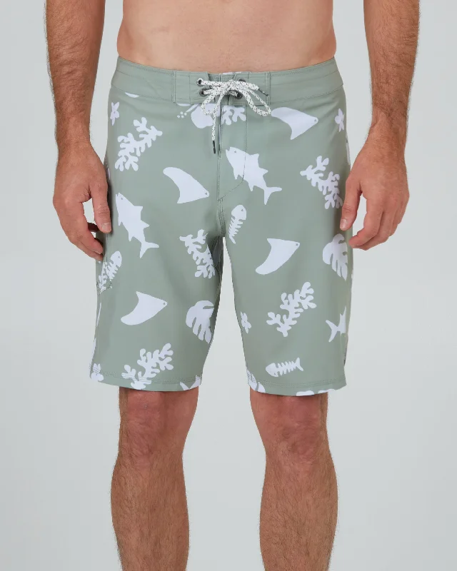 Comfortable walking shorts for outdoor walks -LOWTIDE BOARDSHORT - DUSTY SAG