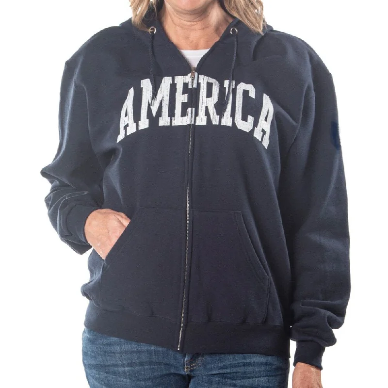 Classic hoodie with a comfortable fit for everyday wear -Unisex Champion America Full Zip Hoodie