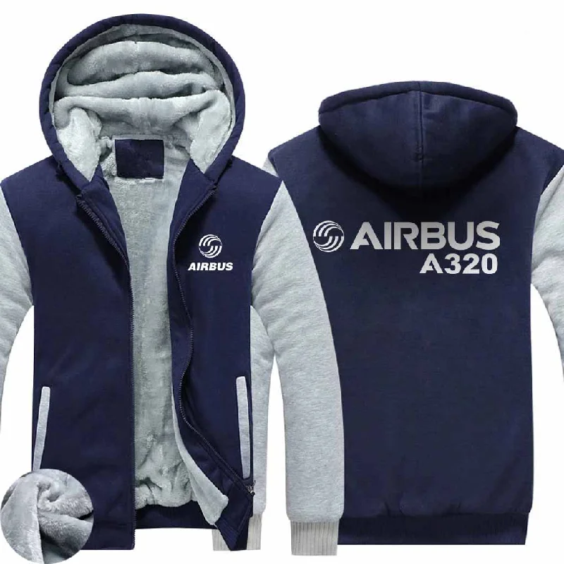 Classic hoodie with a warm lining for cooler days -AIRBUS A320 ZIPPER SWEATERS