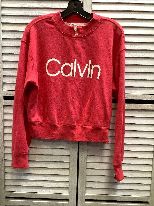 Cozy sweatshirt with trendy colors -Sweatshirt Crewneck By Calvin Klein In Pink, Size: Xl