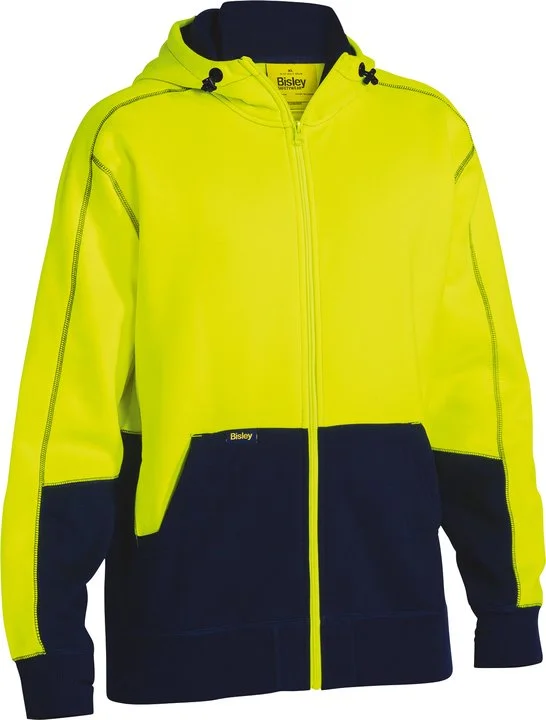 Comfortable hoodie for layering over shirts -BK6819 Bisley Hi Vis Fleece Hoodie