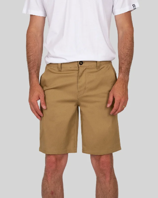 Soft knit shorts for cozy comfort -Deckhand Chino Walkshort - Workwear Brown