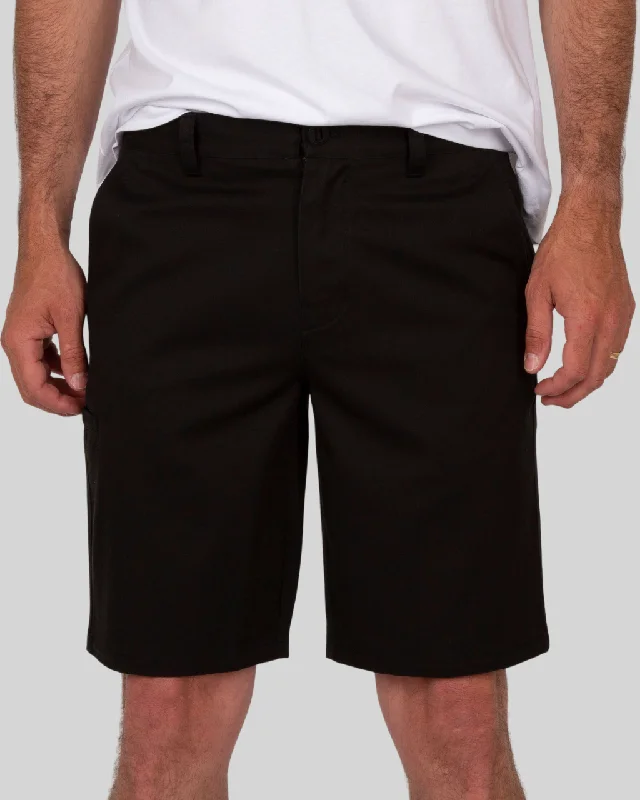 Relaxed cotton shorts for casual days out -Deckhand Chino Walkshort - Black