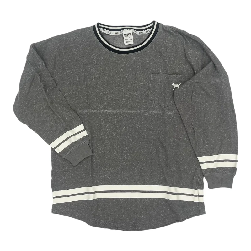 Relaxed-fit sweatshirt with simple design -Sweatshirt Crewneck By Pink In Grey, Size:M