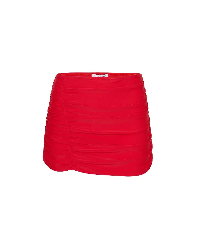 Skirts with ruffle details for extra charm -Ruched Swim Skirt