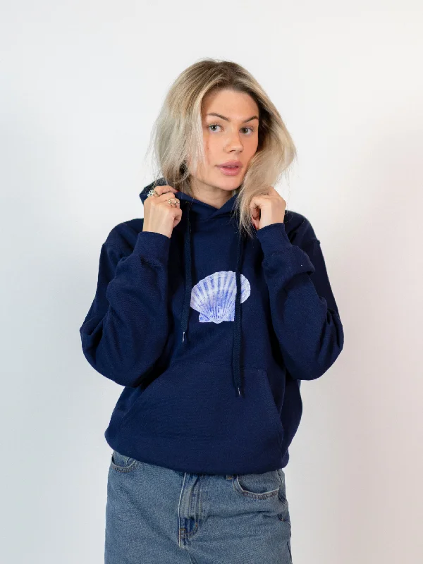 Trendy hoodie for hanging out in style -SHELLY (blå) HOODIE - NAVY