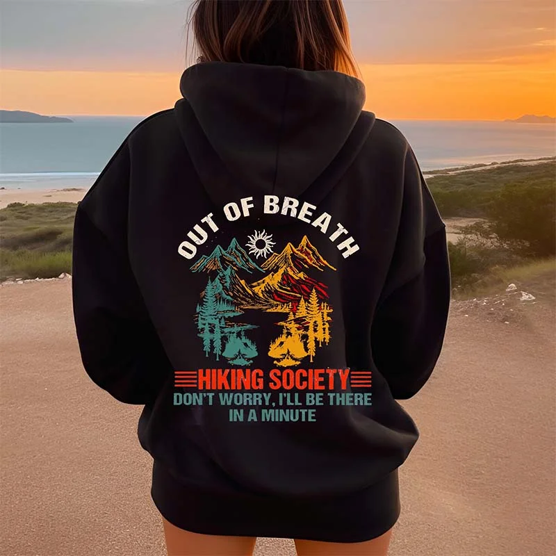 Stylish hoodie for women’s fashion -Out Of Breath Hiking Society Nature Hoodie