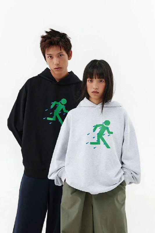 Trendy hoodie for pairing with jeans and sneakers -Running in the Rain Graphic Hoodie