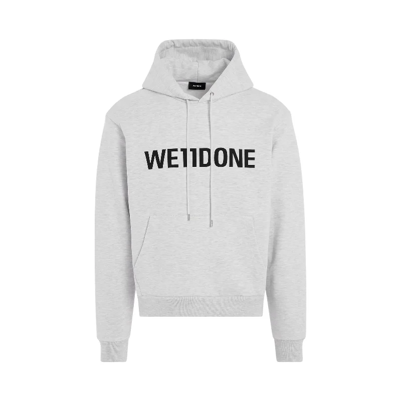 Classic hoodie for simple, everyday wear -Basic Logo Fitted Hoodie in Grey