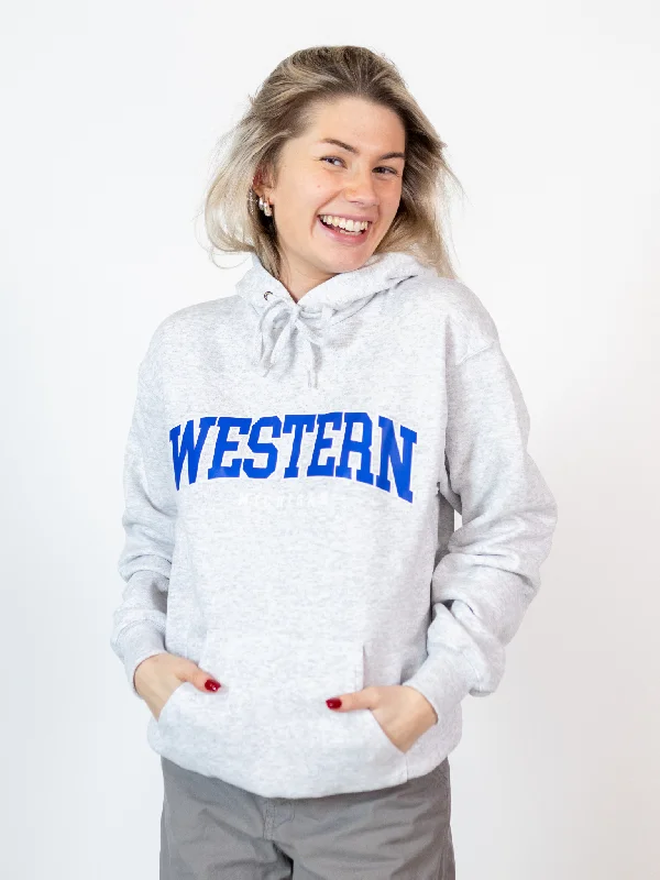 Trendy oversized hoodie for ultimate comfort -WESTERN MICHIGAN HOODIE - GRÅ