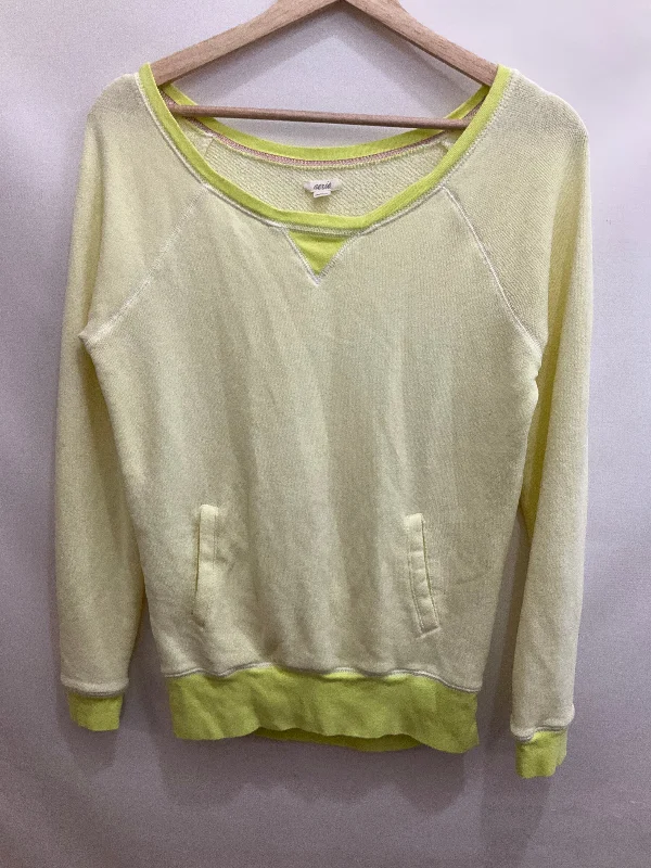 Fashionable sweatshirt with oversized fit -Sweatshirt Crewneck By Aerie In Yellow, Size: S