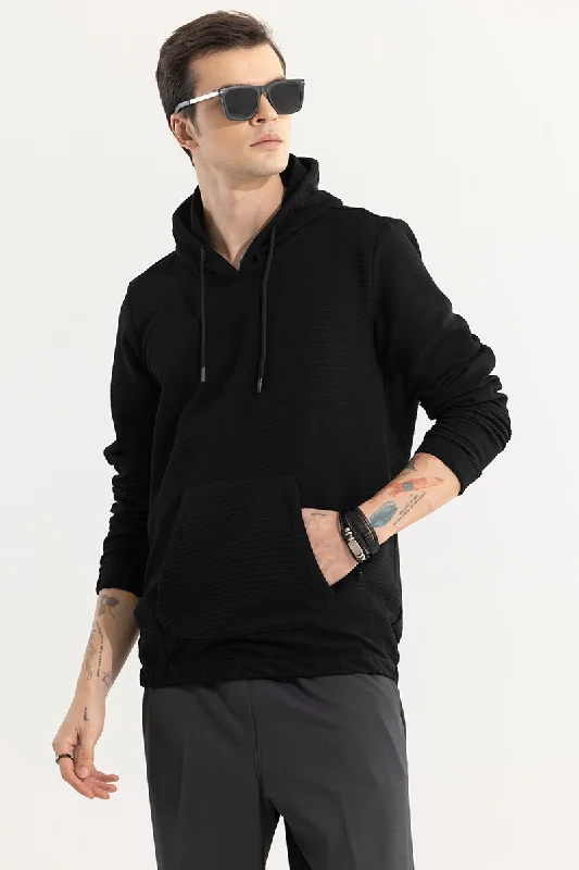 Stylish hoodie for comfortable outings -Supine Black Hoodie