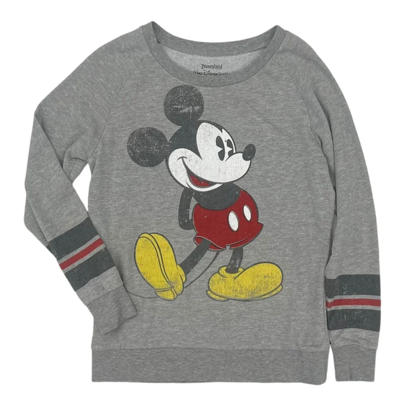 Relaxed-fit sweatshirt with simple design -Sweatshirt Collar By Disney Store In Grey, Size:S