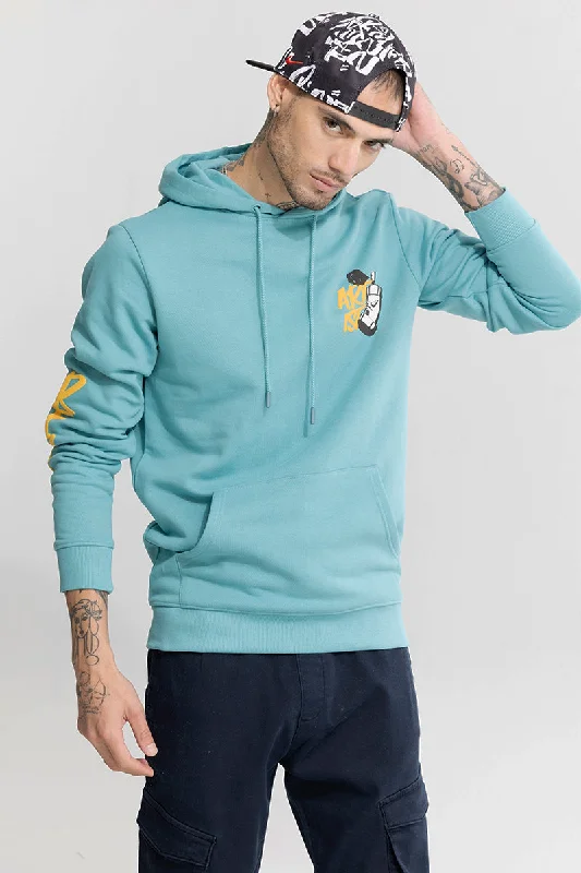 Comfortable hoodie for keeping cozy at home -Artist Teal Blue Hoodie