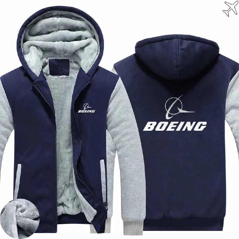 Trendy hoodie for a chic, casual style -BOEING BOEING LOGO HOODIES ZIPPER SWEATERS