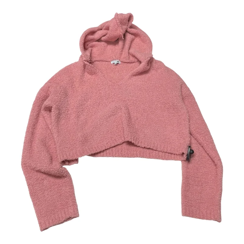 Soft sweatshirt for wearing on a chilly day -Sweatshirt Hoodie By Fashion Nova In Pink, Size: L