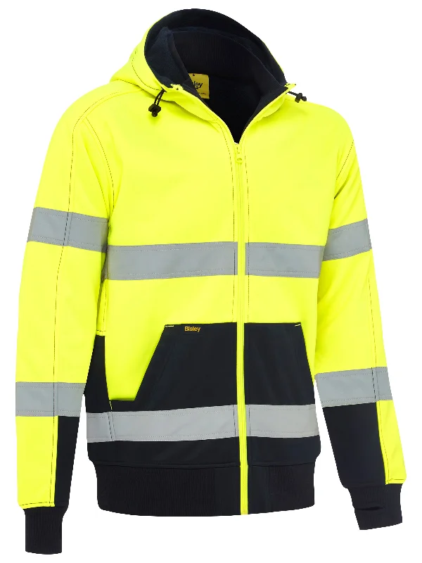 Trendy hoodie for comfy fashion days -BK6988T Bisley Taped Hi Vis Fleece Hoodie With Sherpa Lining