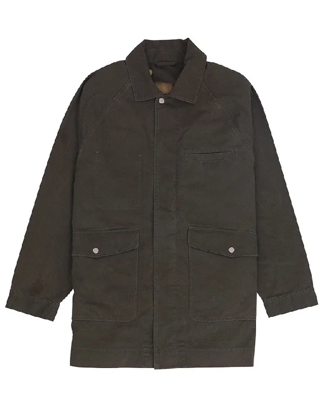 Padded jackets for extra insulation -Car Coat Dark Sage Twill