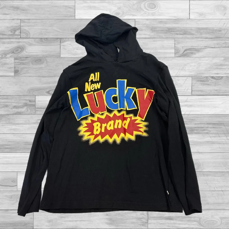 Graphic print sweatshirt for unique style -Sweatshirt Hoodie By Lucky Brand In Black, Size: M