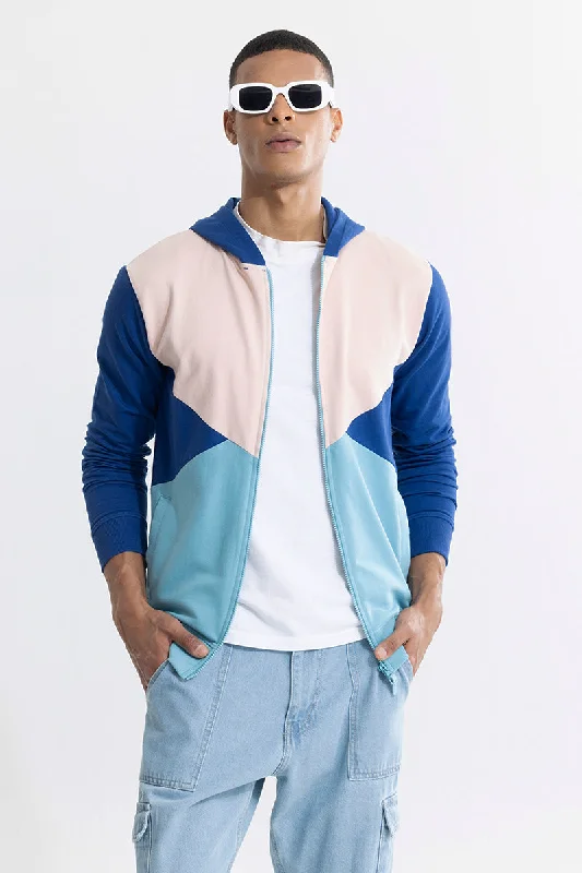 Stylish hoodie with a fitted look -Blending Colour Pink Hoodie