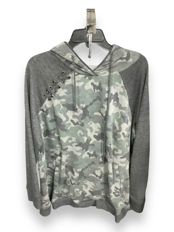 Trendy sweatshirt with vibrant colors -Sweatshirt Hoodie By Maurices In Camouflage Print, Size: Xxl