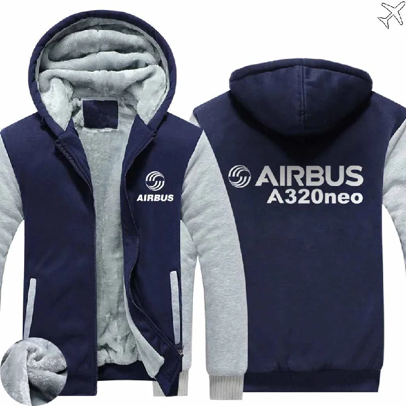 Cozy hoodie for a chill weekend look -AIRBUS A320NEO ZIPPER SWEATERS