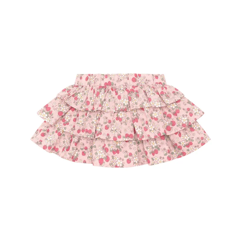 Skirts for modern fashion-forward looks -Huxbaby Vintage Strawberry Frill Skirt - Blush