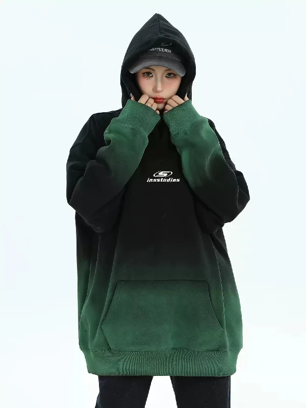 Soft hoodie for layering on casual outings -Two Tone Gradient Hoodie