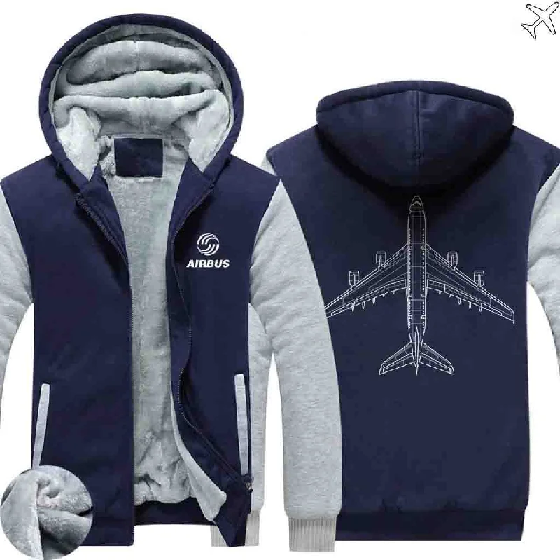 Soft hoodie with a minimalist design for everyday wear -AIRBUS A380 ZIPPER SWEATERS