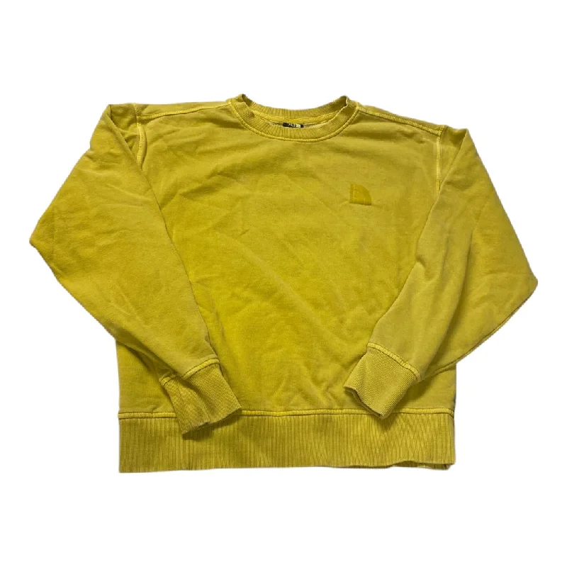 Soft sweatshirt for wearing on a chilly day -Athletic Sweatshirt Crewneck By The North Face In Yellow, Size: S