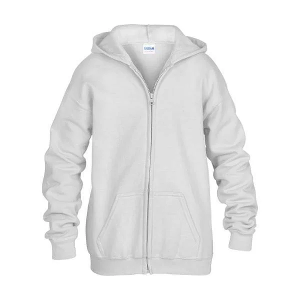 Cozy hoodie for lounging at home on weekends -18600B Gildan Youth Heavy Weight Zip Hoodie - Clearance