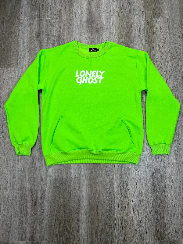 Lightweight sweatshirt for layering in spring -Sweatshirt Crewneck By LONELY GHOSTS In Green, Size: L