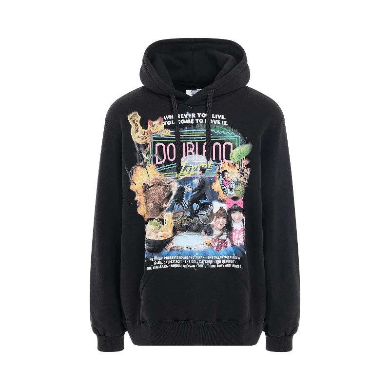 Cozy hoodie for winter getaways -DOUBLET x PZ Today Hoodie in Black