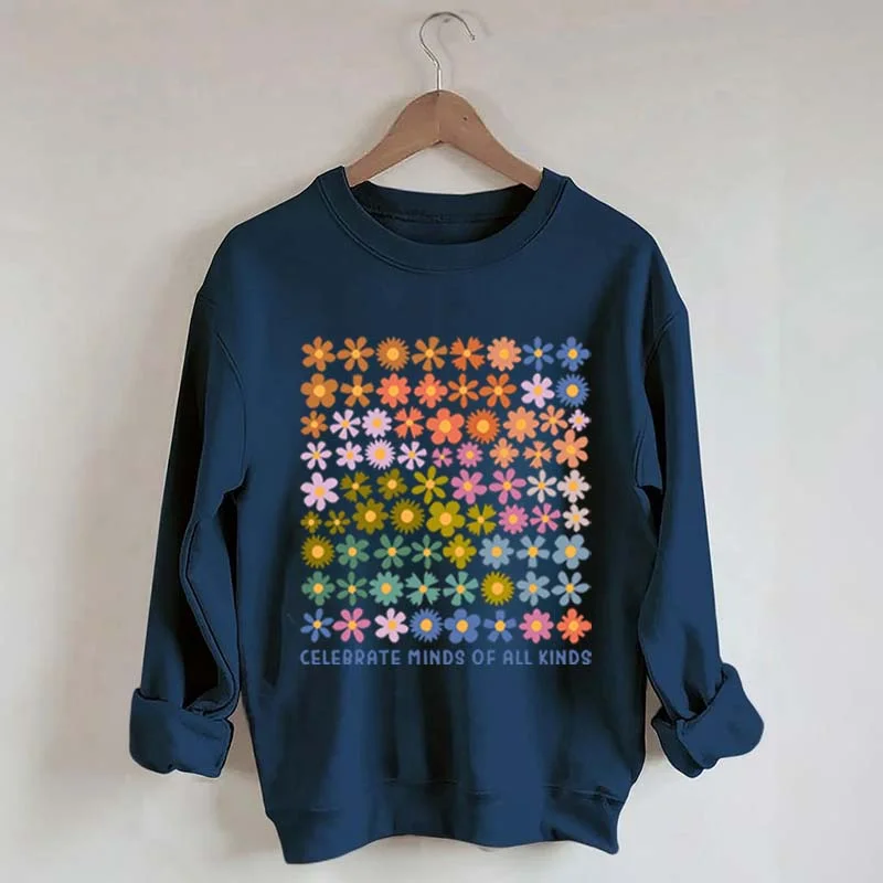 Trendy sweatshirt for active outdoor wear -Celebrate Minds of All Kinds Neurodiversity Sweatshirt