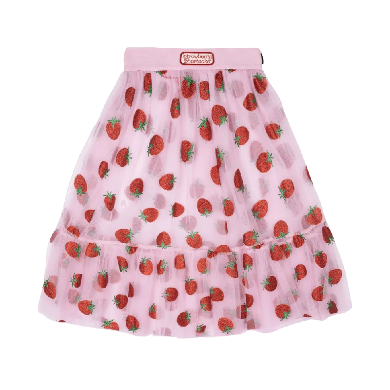 Skirts with a ruched waist for comfort -Rock Your Baby Tulle Skirt - Strawberry Delight