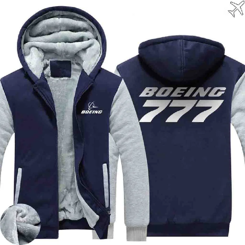 Comfortable hoodie with a relaxed neckline for comfort -BOEING 777 ZIPPER SWEATERS