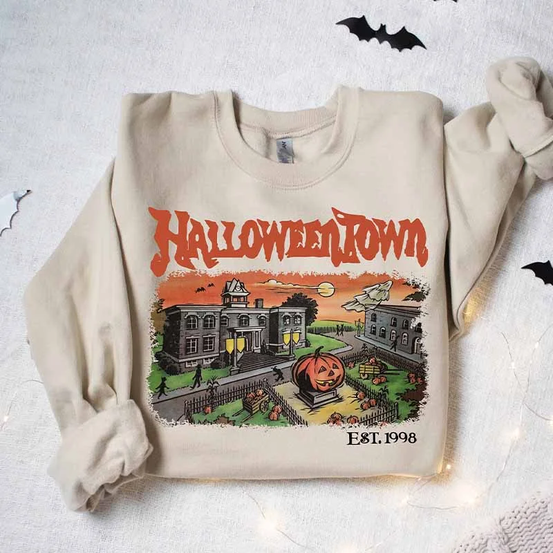 Cozy sweatshirt with fashionable designs -Retro Halloweentown Est 1998 Sweatshirt