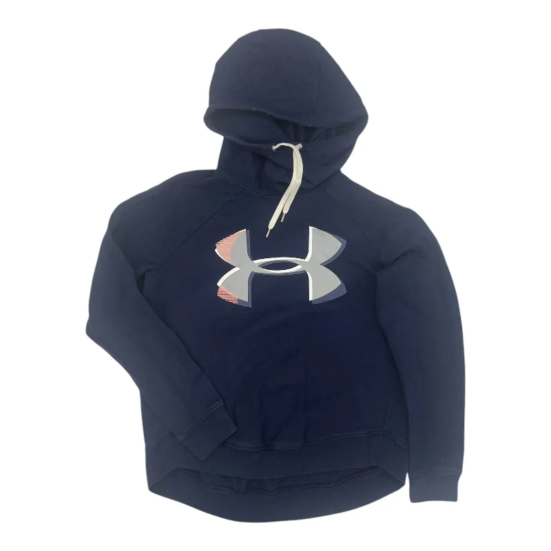 Fashionable sweatshirt with modern designs -Athletic Sweatshirt Hoodie By Under Armour In Navy, Size:M